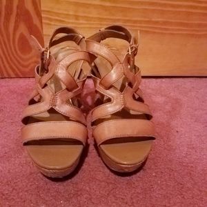 Tan Strappy Wedges